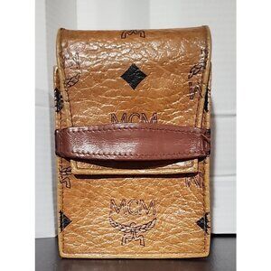 MCM Germany Visetos Brown Leather Cigarette Makeup Credit card lipstick Case